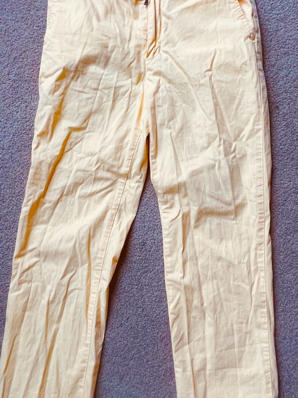 Vineyard Vines Men's Light Cream Chinos handful worn butter yellow color